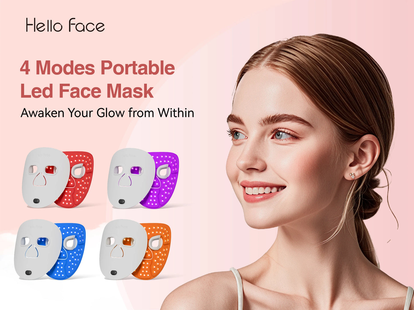 Hello Face M500S LED Mask – Skin Care Therapy Device for Face Rejuvenation, Perfect Gift for Lovers, Parents & Friends
