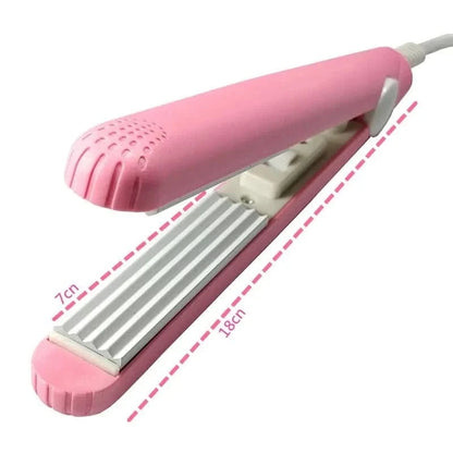 Mini Pink Corrugated Hair Iron for Perfect Curls - MERRIAHair EssentialMERRIA