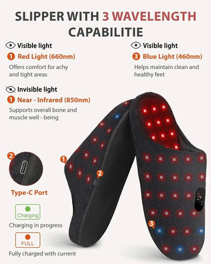Rechargeable Red Light Therapy Slippers - Pain Relief & Healing at Home - MERRIAMERRIA