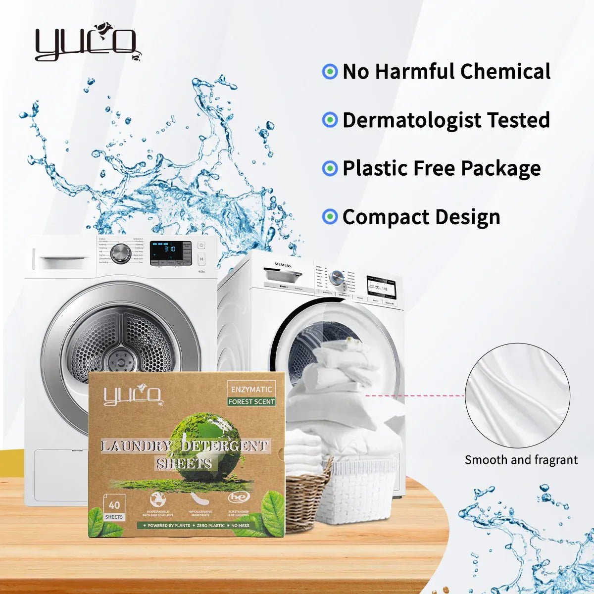 Biodegradable Cloth Washing Strip Hypoallergenic Laundry Detergent Sheets With Enzymes - MERRIADetergentMERRIA