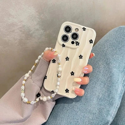 Floral 3D Wave iPhone Case - Soft Silicone White Bumper Cover - Fits iPhone 13-16, 11 Pro MaxiPhone CaseMERRIA