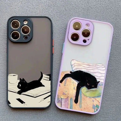 Cute Cat Goblet iPhone Case - Shockproof Cover for iPhone Pro Max Series