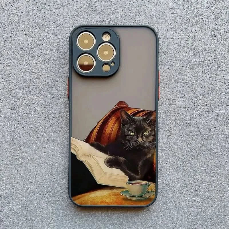 Cute Cat Goblet iPhone Case - Shockproof Cover for iPhone Pro Max Series