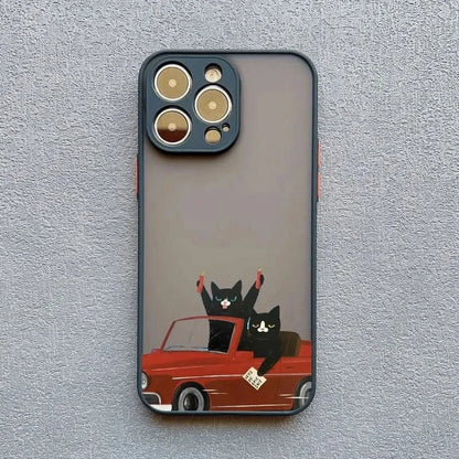 Cute Cat Goblet iPhone Case - Shockproof Cover for iPhone Pro Max Series