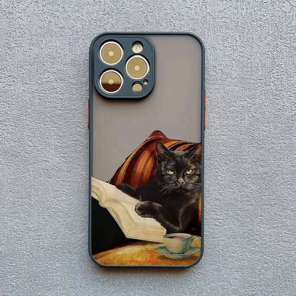 Cute Cat Goblet iPhone Case - Shockproof Cover for iPhone Pro Max Series
