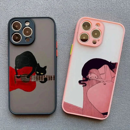 Cartoon Cat iPhone Case – Cute & Protective Cover for iPhone 14, 15, 16 - MERRIAiPhone CaseMERRIA
