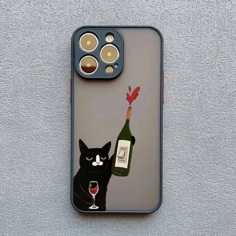Cartoon Cat iPhone Case – Cute & Protective Cover for iPhone 14, 15, 16 - MERRIAiPhone CaseMERRIA