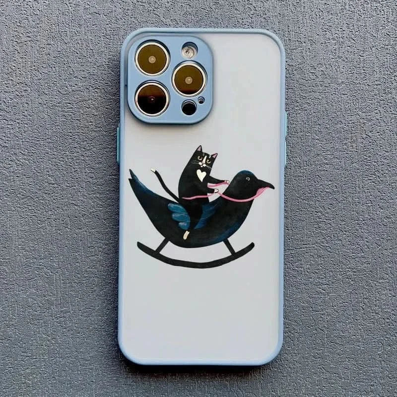 Cartoon Cat iPhone Case – Cute & Protective Cover for iPhone 14, 15, 16 - MERRIAiPhone CaseMERRIA