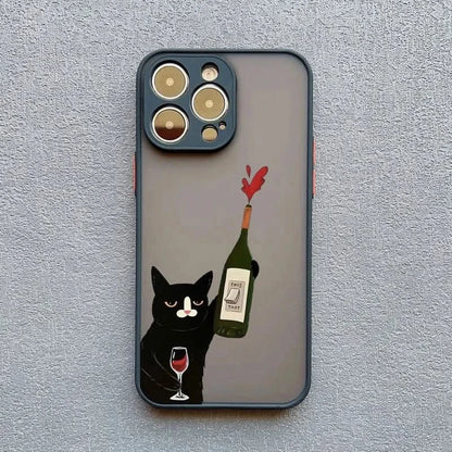 Cartoon Cat iPhone Case – Cute & Protective Cover for iPhone 14, 15, 16 - MERRIAiPhone CaseMERRIA