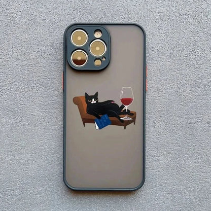 Cartoon Cat iPhone Case – Cute & Protective Cover for iPhone 14, 15, 16 - MERRIAiPhone CaseMERRIA