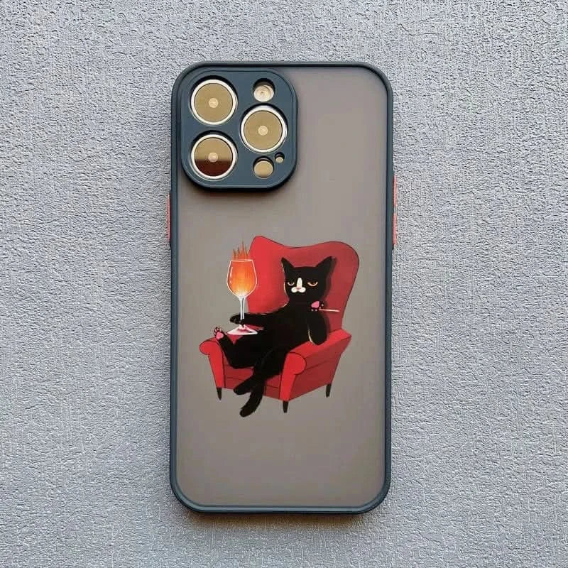 Cartoon Cat iPhone Case – Cute & Protective Cover for iPhone 14, 15, 16 - MERRIAiPhone CaseMERRIA