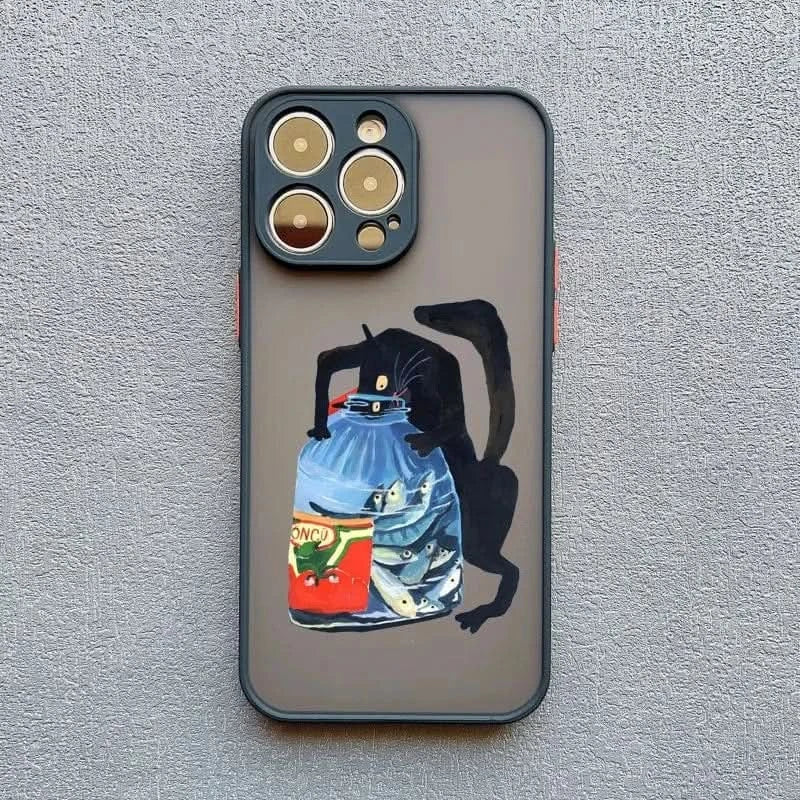 Cartoon Cat iPhone Case – Cute & Protective Cover for iPhone 14, 15, 16 - MERRIAiPhone CaseMERRIA