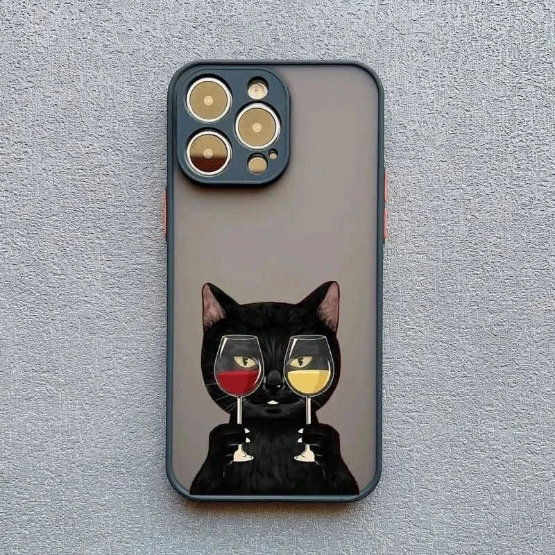 Cartoon Cat iPhone Case – Cute & Protective Cover for iPhone 14, 15, 16 - MERRIAiPhone CaseMERRIA