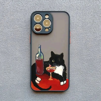Cartoon Cat iPhone Case – Cute & Protective Cover for iPhone 14, 15, 16 - MERRIAiPhone CaseMERRIA