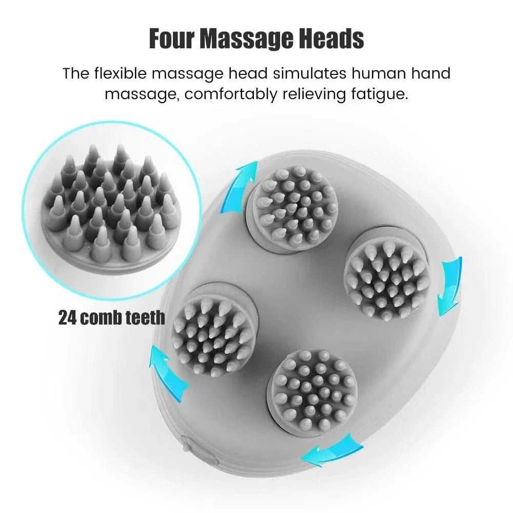 4 Kneading Head Electric Scalp Massager for Hair Growth & Stress ReliefHead MassagerMERRIA