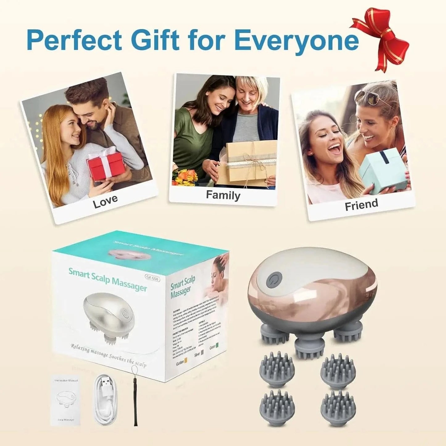 Portable Electric Scalp Massager for Deep Cleaning & Stress ReliefHead MassagerMERRIA