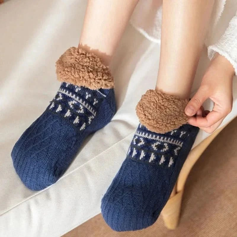 Winter Home Warm Non-slip Floor Socks Men Women Snow Slippers Yoga Sleep Carpet 2024 - MERRIAAdult SocksMERRIA