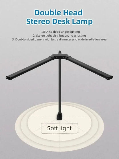 Double Head Foldable LED Desk Lamp | Dimmable & Eye-Caring Office LightLed BulbsMERRIA