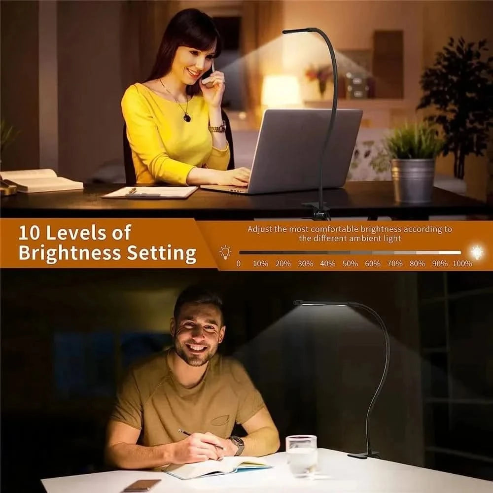 Double Head Foldable LED Desk Lamp | Dimmable & Eye-Caring Office LightLed BulbsMERRIA