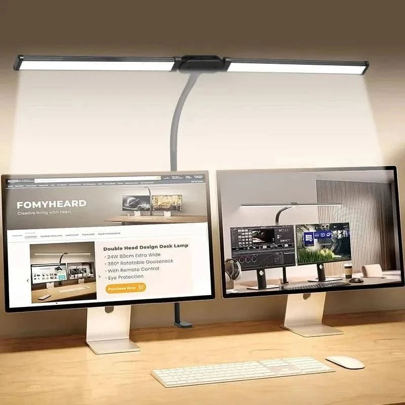 Double Head Foldable LED Desk Lamp | Dimmable & Eye-Caring Office LightLed BulbsMERRIA