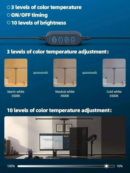 Double Head Foldable LED Desk Lamp | Dimmable & Eye-Caring Office LightLed BulbsMERRIA