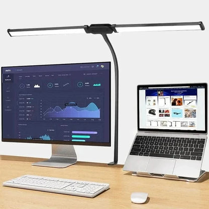 Double Head Foldable LED Desk Lamp | Dimmable & Eye-Caring Office LightLed BulbsMERRIA