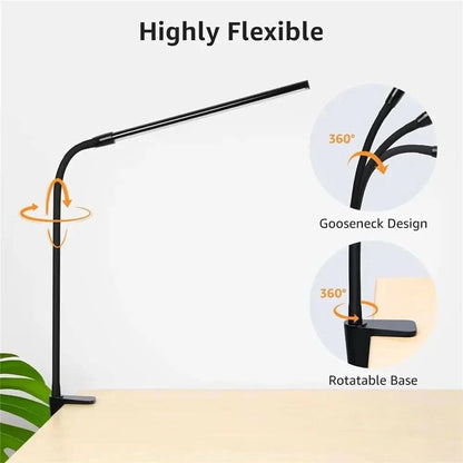 Double Head Foldable LED Desk Lamp | Dimmable & Eye-Caring Office LightLed BulbsMERRIA