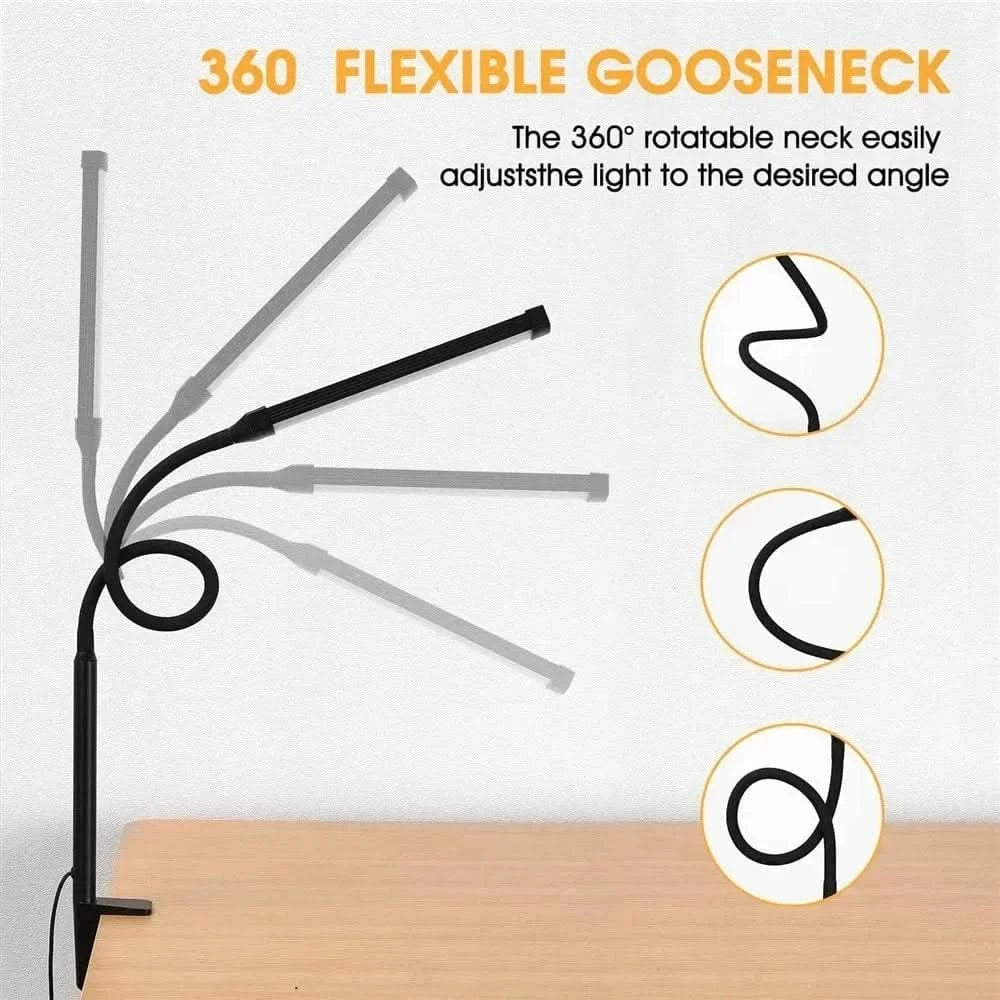 Double Head Foldable LED Desk Lamp | Dimmable & Eye-Caring Office LightLed BulbsMERRIA