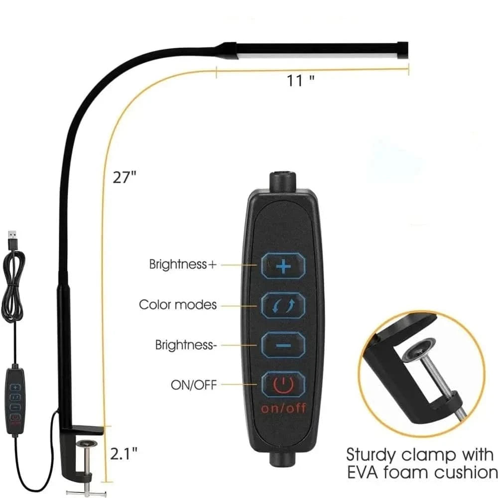 Double Head Foldable LED Desk Lamp | Dimmable & Eye-Caring Office LightLed BulbsMERRIA