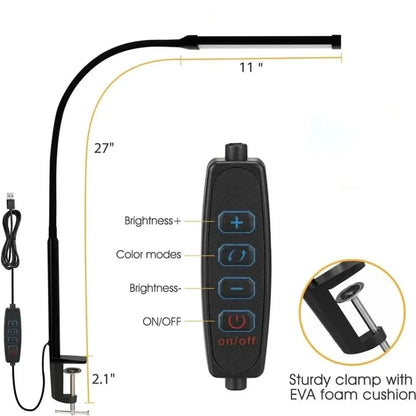 Double Head Foldable LED Desk Lamp | Dimmable & Eye-Caring Office LightLed BulbsMERRIA