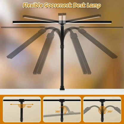 Double Head Foldable LED Desk Lamp | Dimmable & Eye-Caring Office LightLed BulbsMERRIA