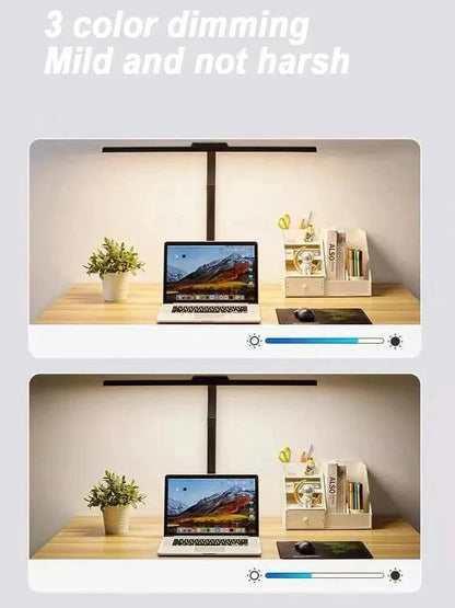 Double Head Foldable LED Desk Lamp | Dimmable & Eye-Caring Office LightLed BulbsMERRIA