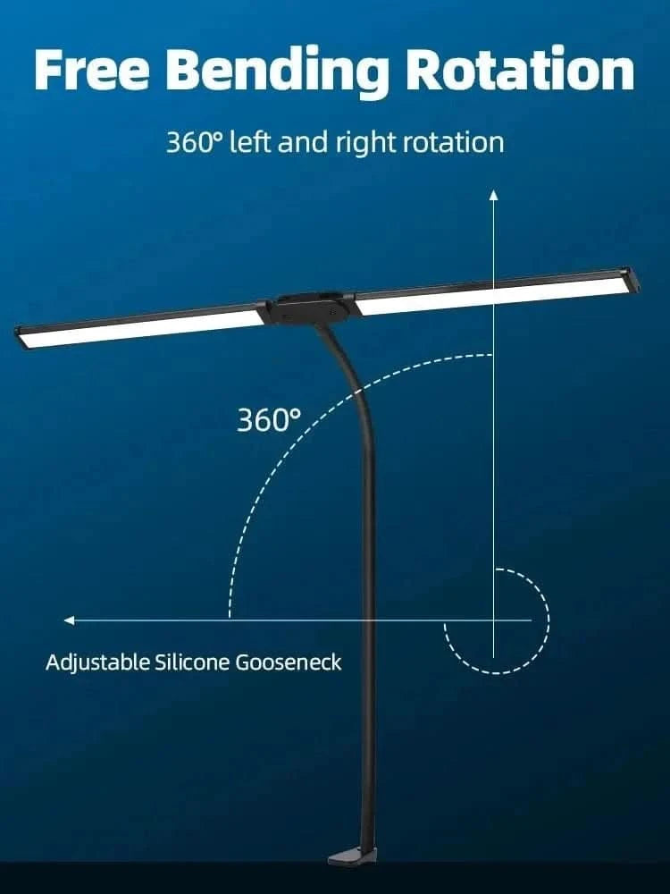Double Head Foldable LED Desk Lamp | Dimmable & Eye-Caring Office LightLed BulbsMERRIA