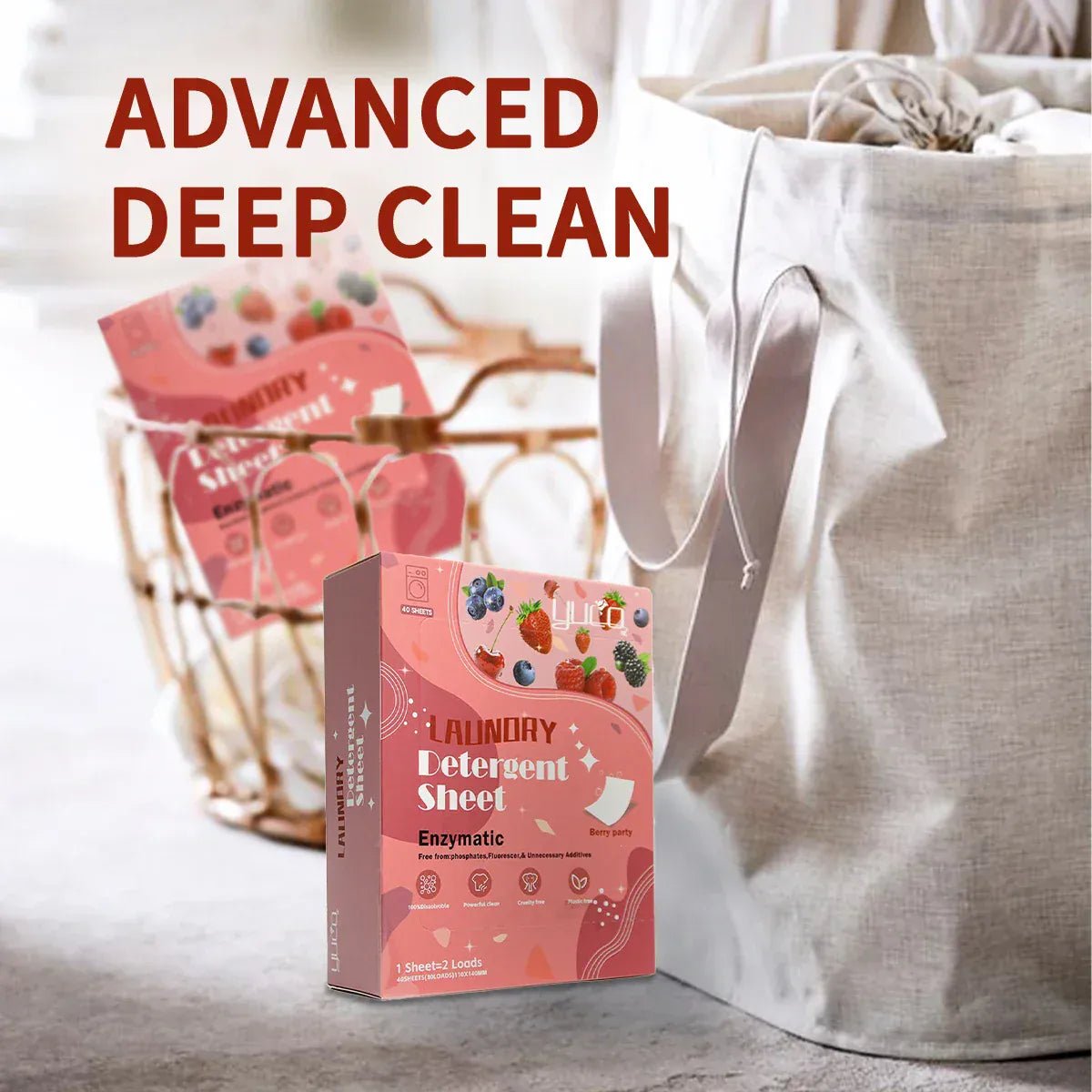 Laundry Detergent Sheets Berry Scent Antibacterial Antifungal Biodegradable Laundry Detergent Sheet With Enzyme - MERRIAMERRIA