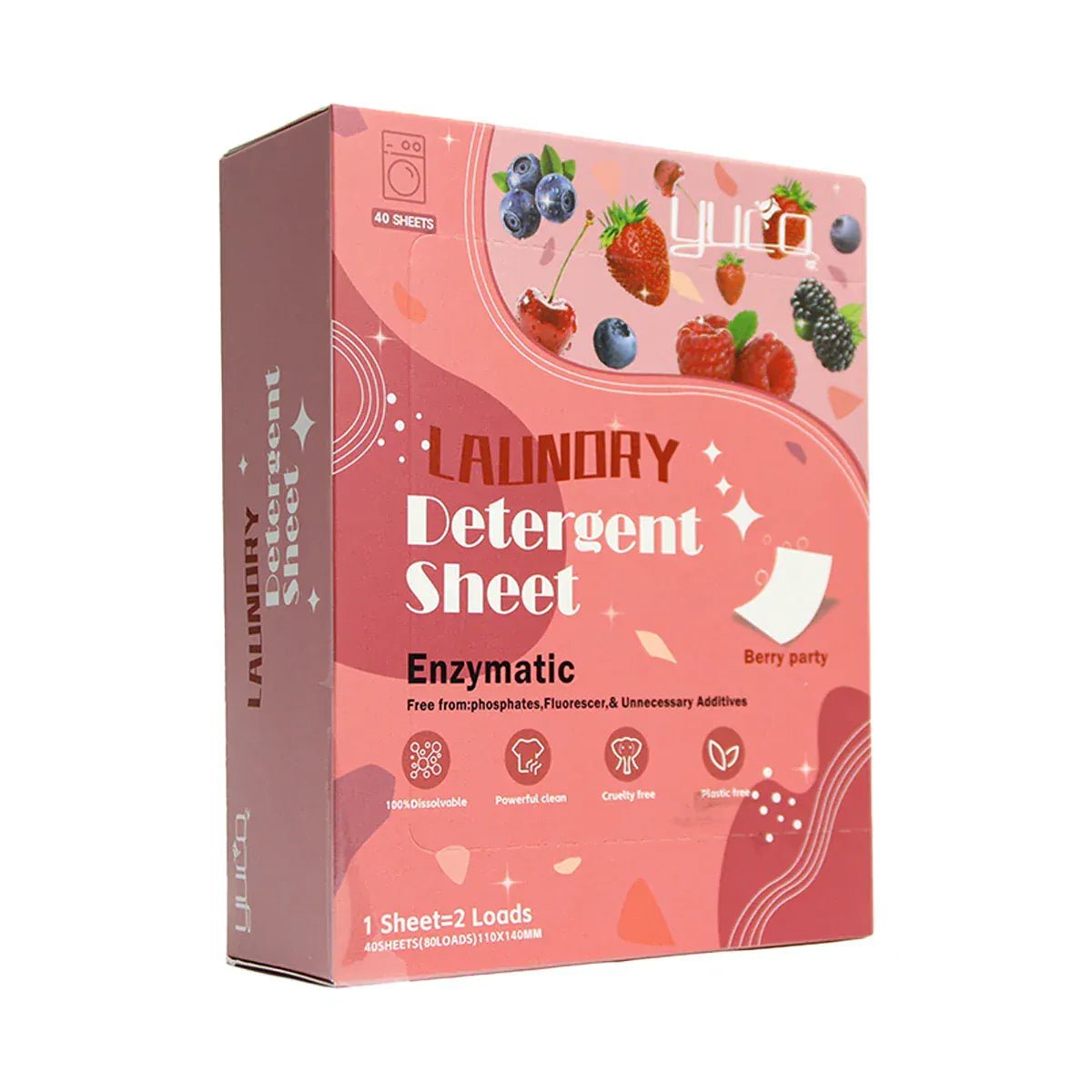 Laundry Detergent Sheets Berry Scent Antibacterial Antifungal Biodegradable Laundry Detergent Sheet With Enzyme - MERRIAMERRIA