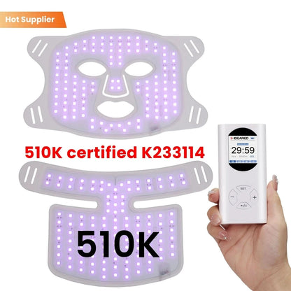 Red Light Therapy LED Face & Neck Mask - Skin Rejuvenation & Anti-Aging - MERRIAMERRIATLM200K
