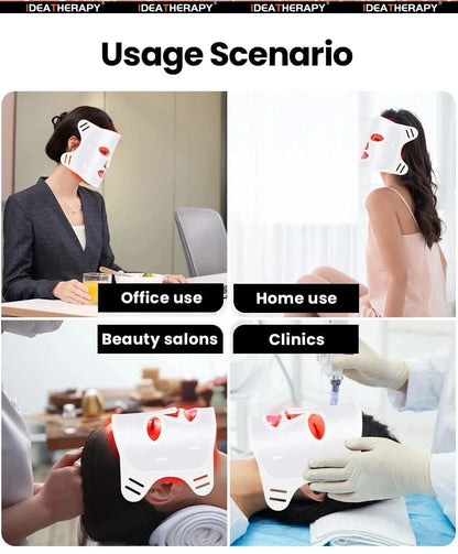 Red Light Therapy LED Face & Neck Mask - Skin Rejuvenation & Anti-Aging - MERRIAMERRIATLM200K