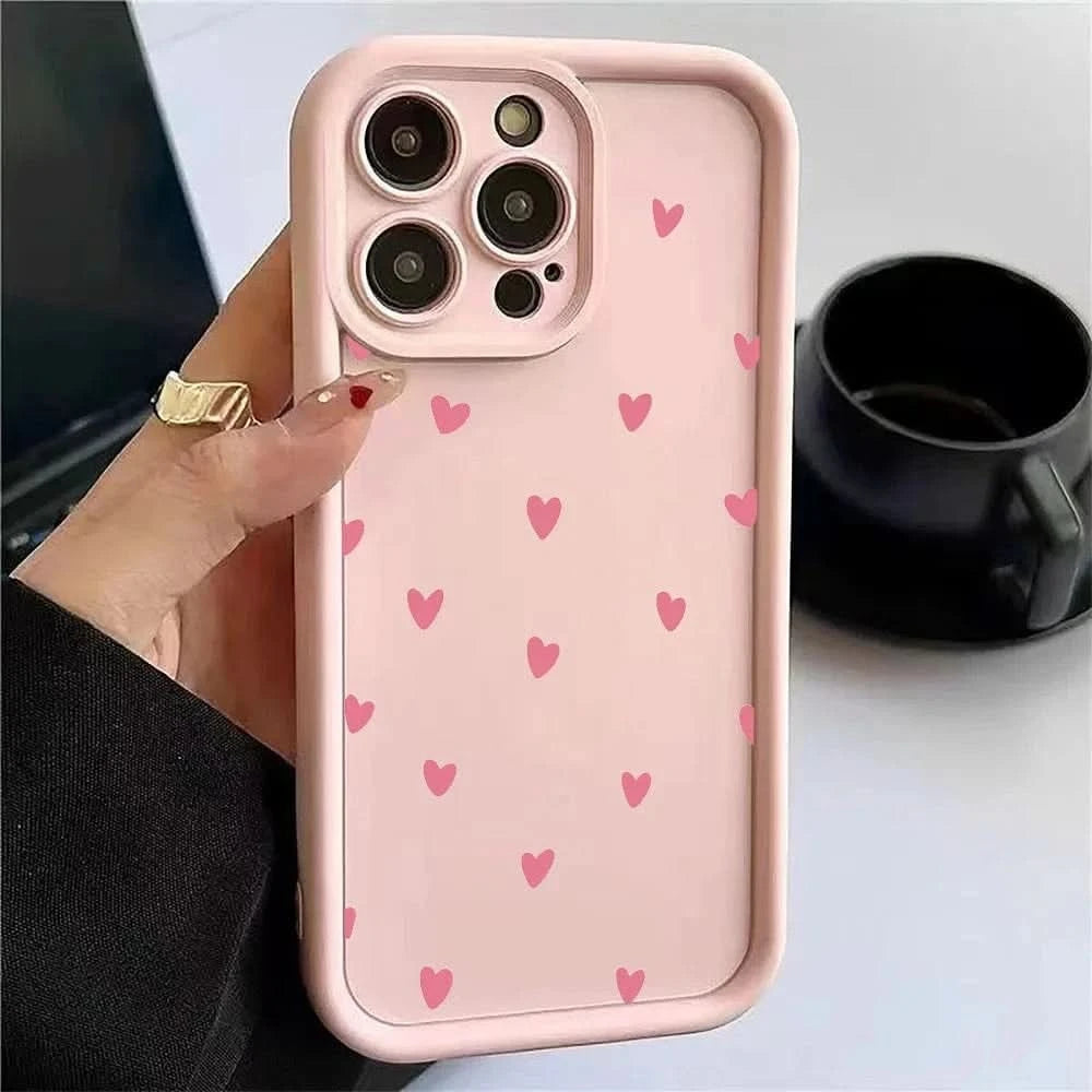 Black Love Heart Case for Xiaomi Redmi - Full Screen Soft Cover for Various ModelsiPhone CaseMERRIA