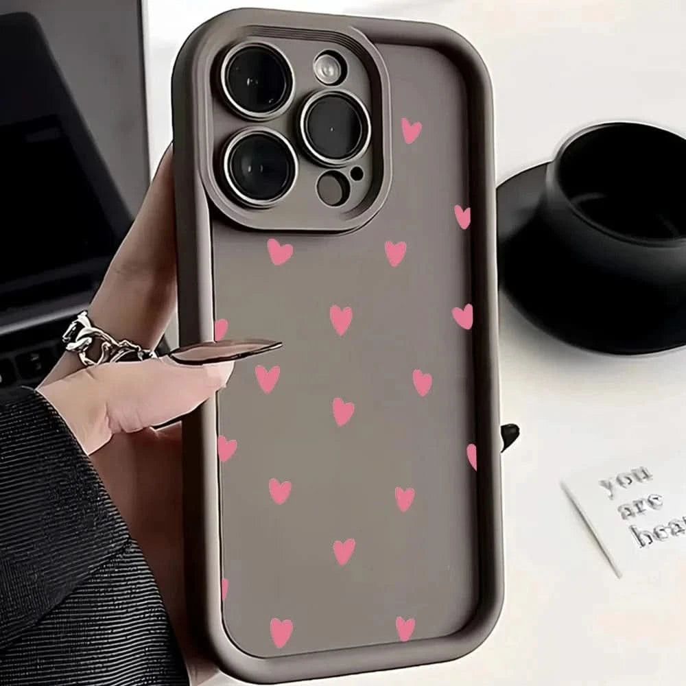 Black Love Heart Case for Xiaomi Redmi - Full Screen Soft Cover for Various ModelsiPhone CaseMERRIA