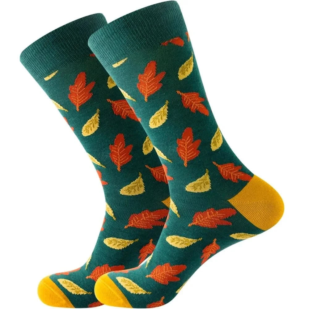 Original Happy Animal Astronaut Geometric Crew Halloween Socks - MERRIAAdult SocksMERRIA