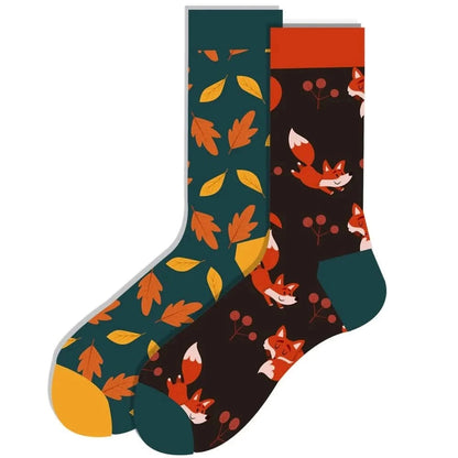 Original Happy Animal Astronaut Geometric Crew Halloween Socks - MERRIAAdult SocksMERRIA