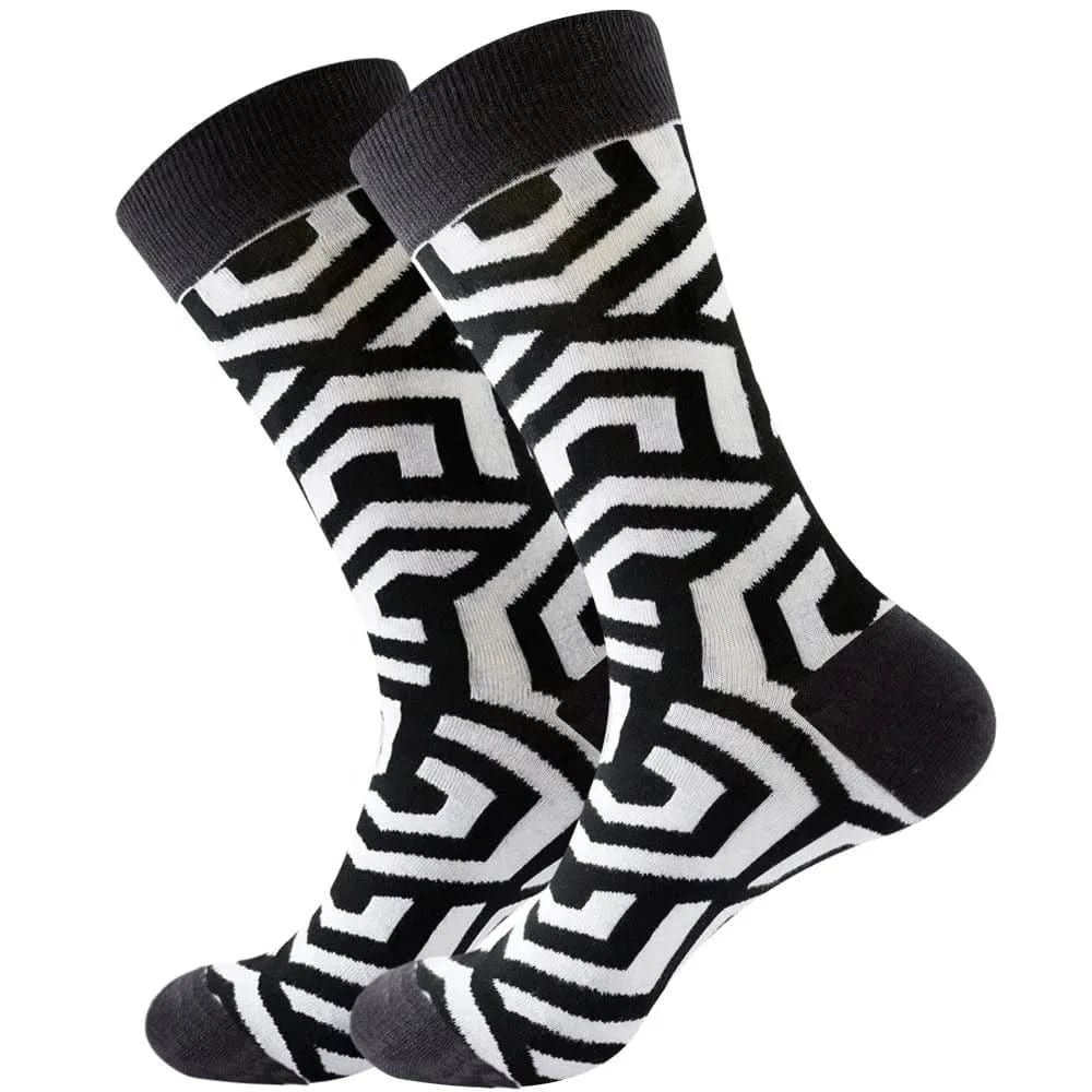 Original Happy Animal Astronaut Geometric Crew Halloween Socks - MERRIAAdult SocksMERRIA
