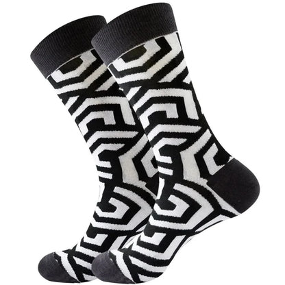 Original Happy Animal Astronaut Geometric Crew Halloween Socks - MERRIAAdult SocksMERRIA