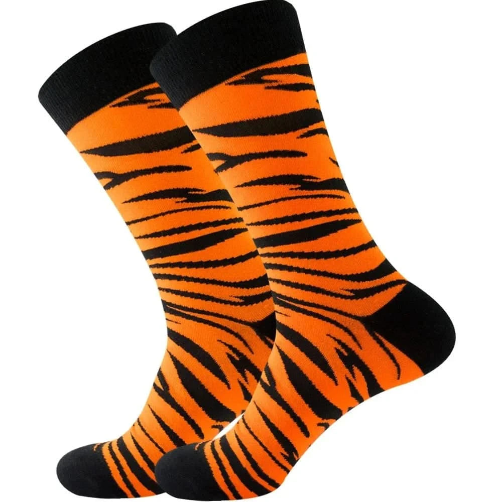 Original Happy Animal Astronaut Geometric Crew Halloween Socks - MERRIAAdult SocksMERRIA
