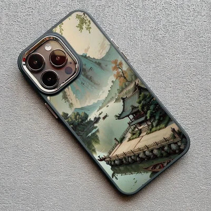 Vintage Mountain Peak Lake iPhone Case - Soft Protective Cover (iPhone 15 & 16 Series)iPhone CaseMERRIA