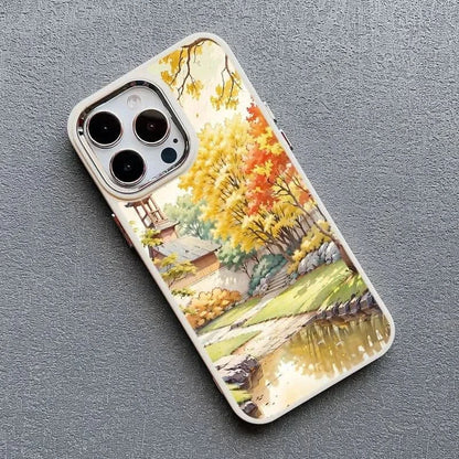 Vintage Mountain Peak Lake iPhone Case - Soft Protective Cover (iPhone 15 & 16 Series)iPhone CaseMERRIA