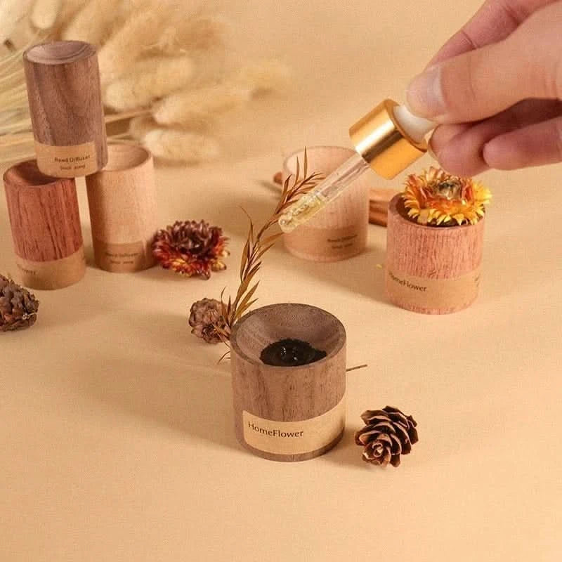 Portable Wooden Essential Oil Diffuser for Car, Desk & OfficeFragrance DiffuserMERRIA