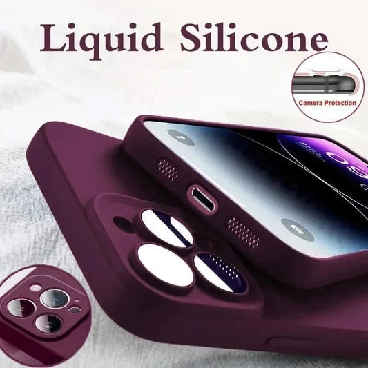 Shockproof Silicone Case for iPhone 15 & 16 - Official-Style Solid Color Cover - MERRIAiPhone CaseMERRIA
