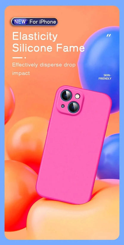 Shockproof Silicone Case for iPhone 15 & 16 - Official-Style Solid Color Cover - MERRIAiPhone CaseMERRIA