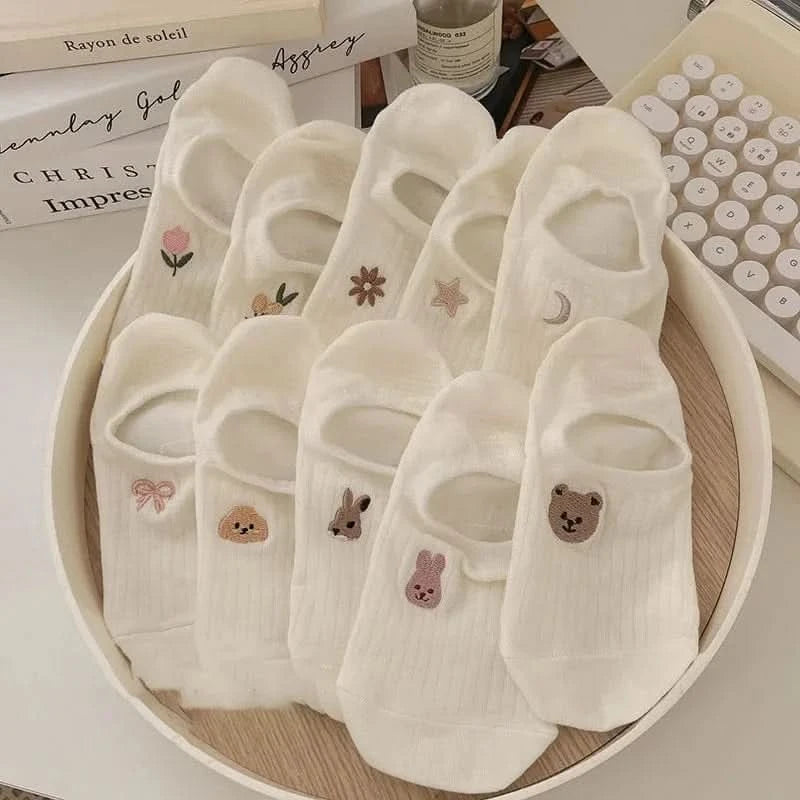 10 Pairs Cute Cartoon Toe Socks Set for Women - MERRIAAdult SocksMERRIA